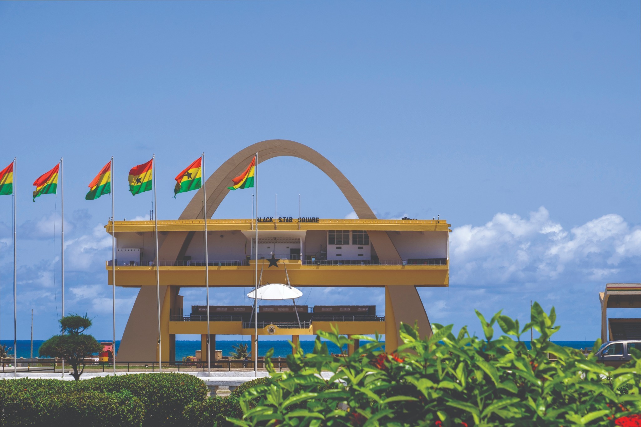 Ghana flags at Black Star Square
